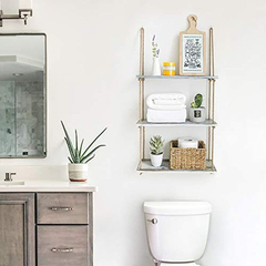 Estantería Flotante De Madera Color Gris De 3 Niveles - comprar online