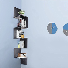 Yescom 5 Niveles Zig Zag Flotante Estante De Pared De Madera - tienda online
