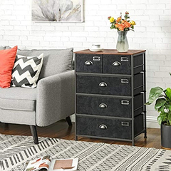 Cómoda De Tela Con 5 Cajones Estilo Industrial - tienda online