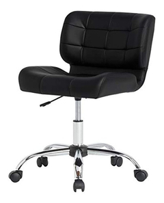 Silla Para Escritorio De Vinilo Color Negro