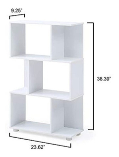 Estantería De Madera Y Metal Color Blanco De 3 Niveles. - comprar online