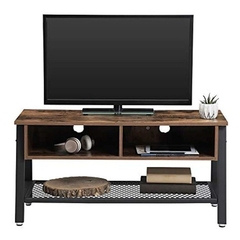 Mueble Para Tv Con Estante De Madera Y Metal Color Negro. - comprar online