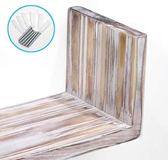 Estantería Flotante De Madera Color Gris-marrón, 3 Niveles en internet