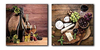 Nwt Lienzo Decorativo Para Pared, Diseño De Vino Y Frutas