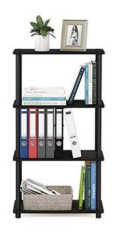 Estantería De Madera Y Pvc Color Negro De 24 X 12 X 43.25 In - tienda online
