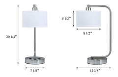 Imagen de Lámpara De Mesa Con Puerto De Usb Y Pantalla De Tela