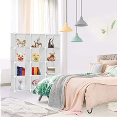 Estantería Multiusos De Plástico Color Gris/12 Cubos. - tienda online