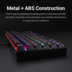 Teclado Gamer Redragon, Mecánico Red Switch Rainbow Led Rgb
