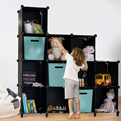 Estantería Modular De Plástico Color Negro De 12 Cubos. - comprar online