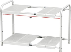 Estantería Extensible De Metal Color Blanco/2 Niveles. en internet