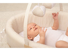 Cuna Portátil Para Bebé, En Algodón Color Beige - tienda online