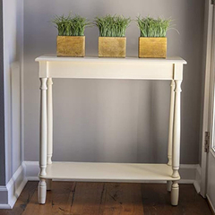 Mesa Auxiliar De Madera Color Blanco De 11.8 X 28.25 In. - Danielle's Store
