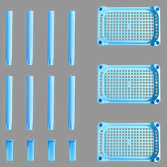 Estantería Para Almacenar De Plástico Color Azul 3 Niveles. en internet