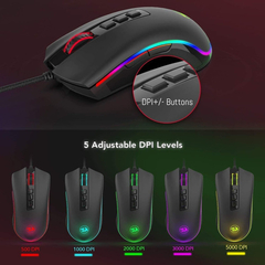 Imagen de Mouse Gamer Redragon M711 Cobra Rgb, 10 000 Dpi Ajustable