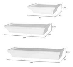 Estantería Flotante De Plástico Color Blanco 3 Unidades. en internet