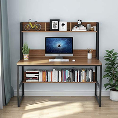 Escritorio Con Estantes De Metal Y Madera Marrón De 47 In. - comprar online