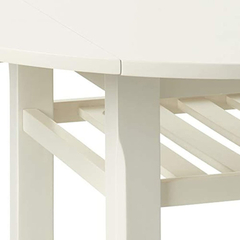 Mesa Auxiliar Plegable Con Estante De Madera Color Blanco. - Danielle's Store