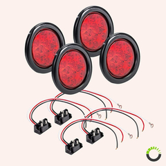 4 Luces Traseras Led Rojas Redondas Para Remolque [certifica - comprar online