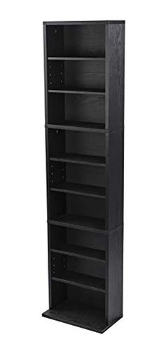 Estantería Ajustable De Madera Color Negro/9 Niveles.