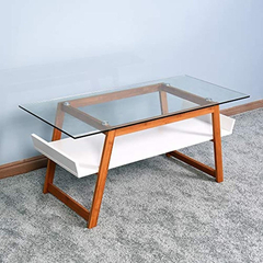 Mesa De Centro Auxiliar Moderna Con Tapa De Cristal en internet