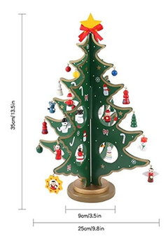 Mini Árbol De Navidad De Madera Con 28 Mini Adornos Para Dec - Danielle's Store