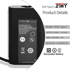Cargador / Adaptador Zithy, 45w, Para Dell Xps 12, Xps 13 - comprar online