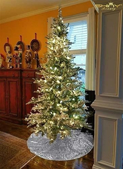 Falda De Árbol De Navidad Falda De Árbol De Plata De 24