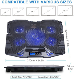 Enfriador Para Portátiles De 15.6'' Topmate, Luz Led, 2 Usb - comprar online