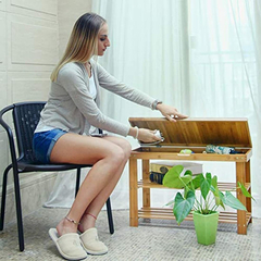 Organizador De Zapatos Con Cajón De Bambú Marrón/3 Niveles. - Danielle's Store