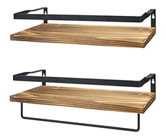 Juego De 2 Estantes Flotantes De Pared Con Toallero - comprar online