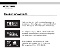 Houzer Contempo - Barra De Acero Inoxidable Para Fregadero. - tienda online