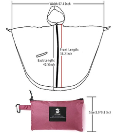 Poncho Para Lluvia Saphirose Con Capucha Y Bolsillos - comprar online