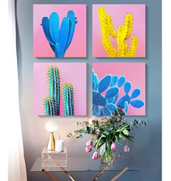 Cactus Home Decoración De Pared Arte Para Sala De Estar, - Danielle's Store