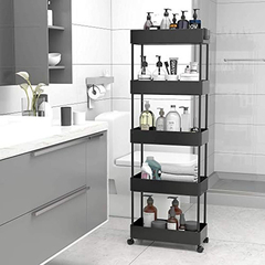 Estantería Móvil De Acero Color Negro De 5 Niveles - tienda online