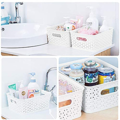 Cestas De Almacenamiento De Plástico Color Blanco - tienda online