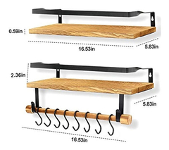 Imagen de Estantería Flotante De Madera-metal Marrón, 2 Niveles