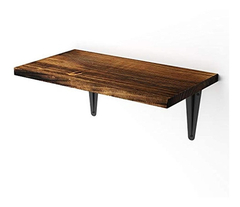 Estantería Flotante De Madera Y Metal Color Marrón Y Negro.