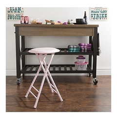 Taburete Plegable Redondo Acolchado De 24'' Servicio Pesado - Danielle's Store