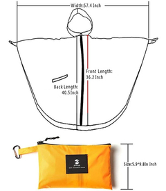 Poncho Para Lluvia Saphirose Con Capucha Y Bolsillos - comprar online