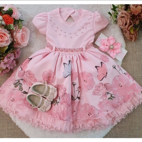 Vestido festa infantil floral