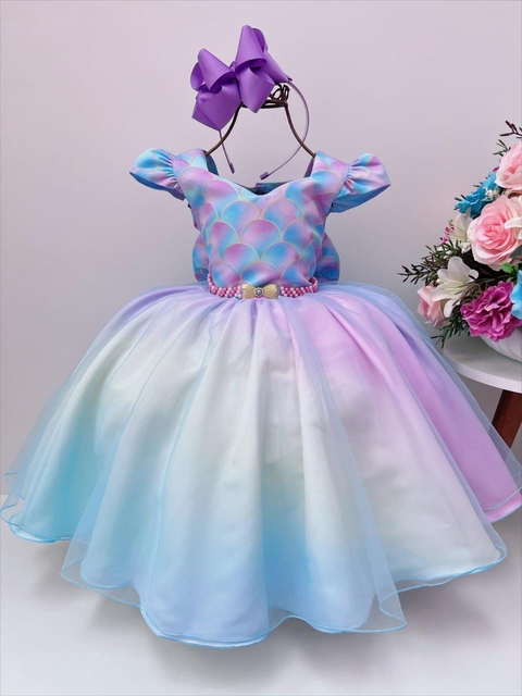 Vestido Festa Infatil Sereia