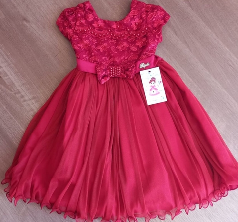 Vestido Festa Infantil Vermelho