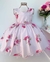 Vestido festa infantil floral BEGE