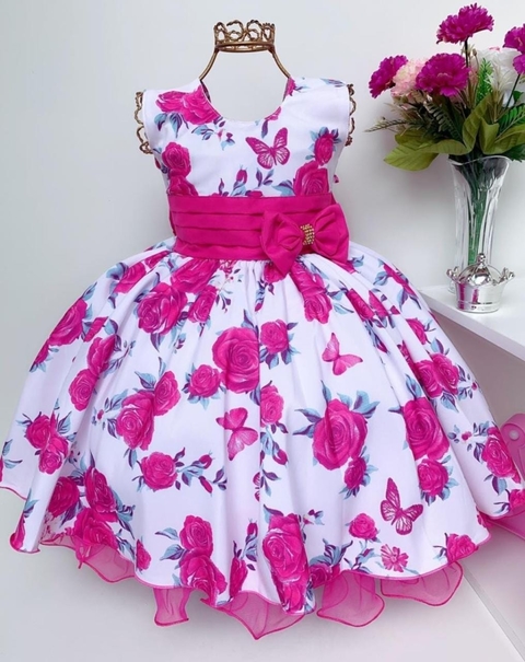 Vestido festa infantil floral