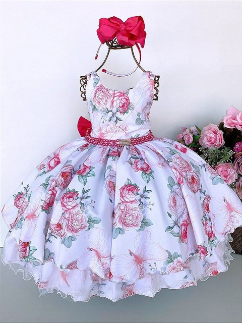 Vestido festa infantil floral