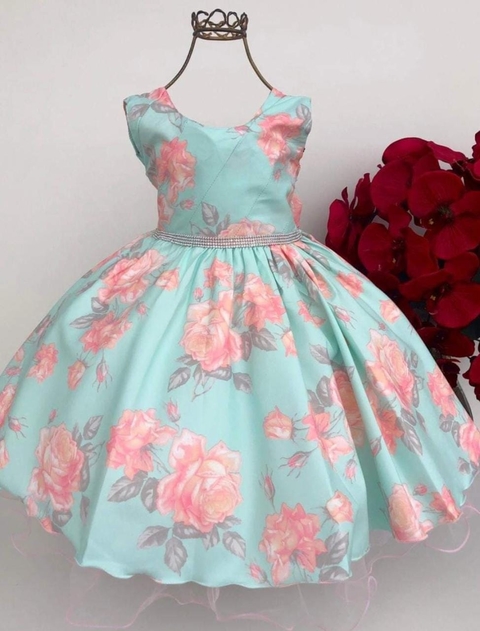 Vestido festa infantil floral