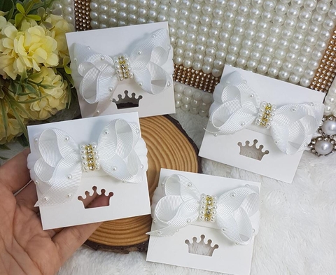 Laço na Meia com Stras e Perólas