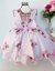 Vestido festa infantil floral BEGE - comprar online