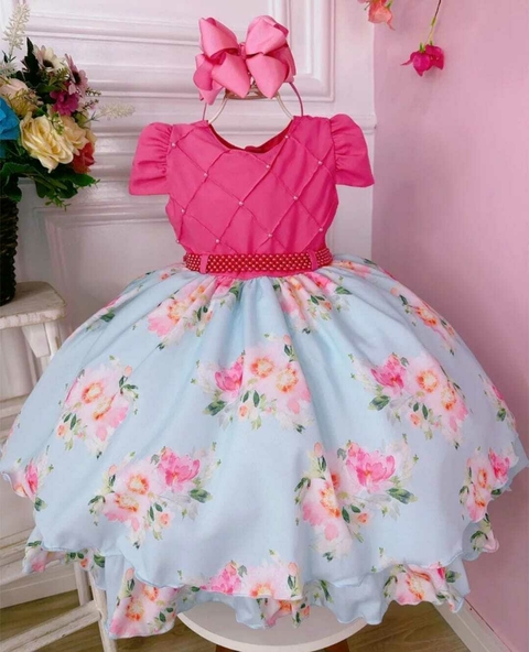 Vestido festa infantil pink