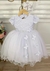 Vestido branco com aplicação de borboletas batizado - comprar online